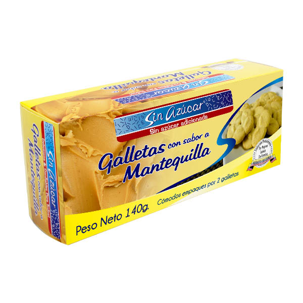 Galletas de Mantequilla Sin Azucar Caja x 140grs