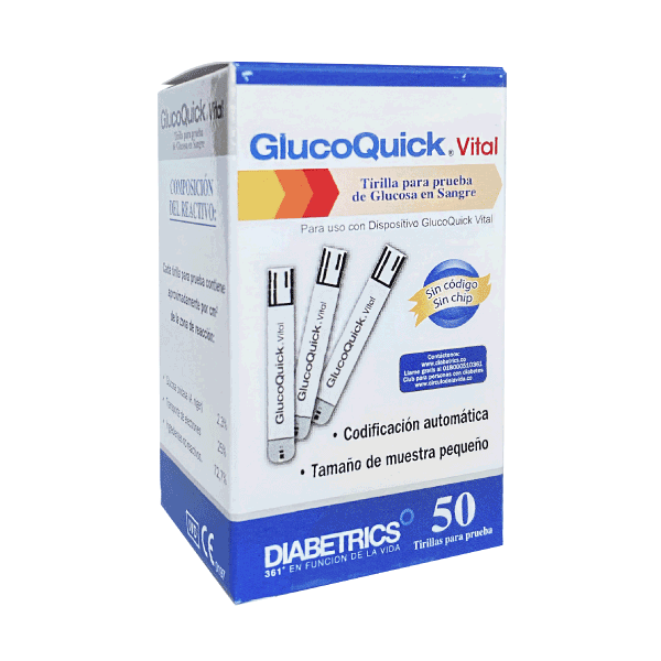 Tiras para glucómetro Glucoquick Vital caja x50