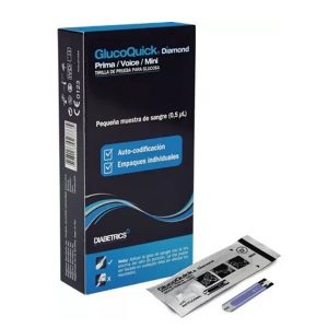Tiras para glucómetro Glucoquick Diamond Voice/Mini/GD50 caja x50